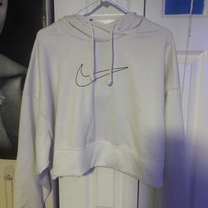 Nike White Hoodie with Black Swoosh